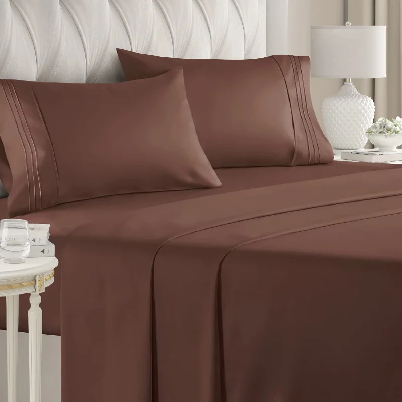 Fitted Sheets with Reinforced Corners for Long - Lasting UseQueen Flat Sheet Chocolate Egyptian Cotton 1000TC