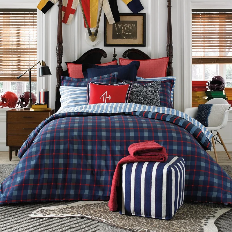 Bamboo - fiber - filled comforters with antibacterial and breathable qualitiesTommy Hilfiger Boston Plaid Twin/ Twin XL Comforter Set