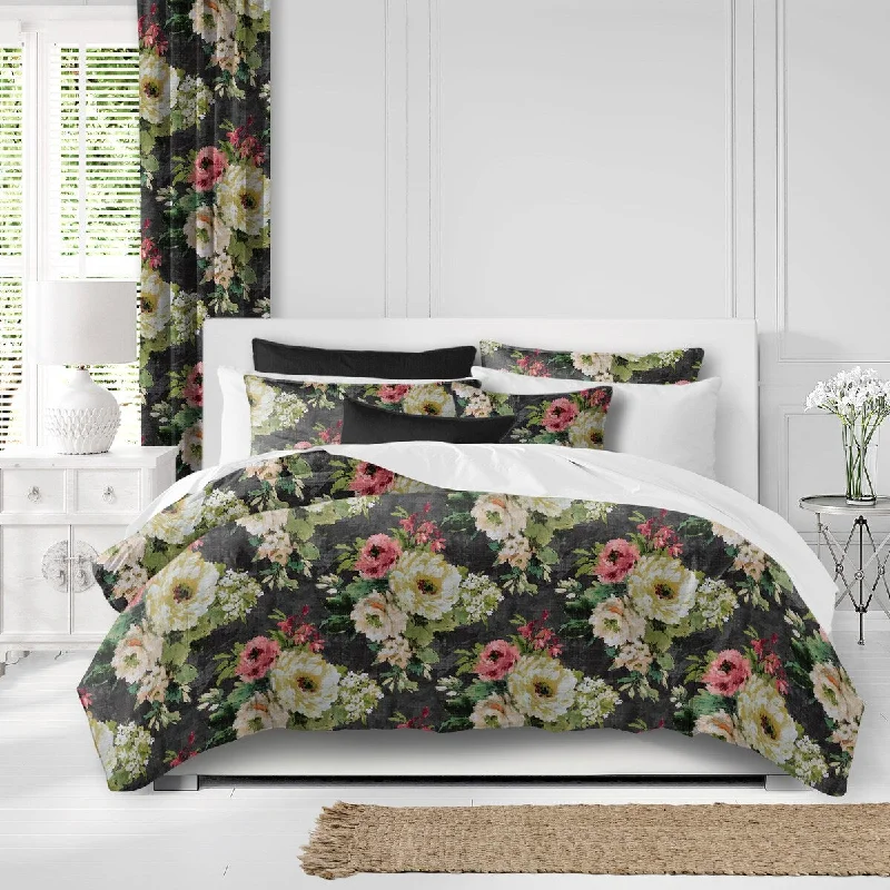 Synthetic - filled comforters like polyester for affordability and hypoallergenic propertiesSydney Charcoal/Multi Comforter & Pillow Sham Set.