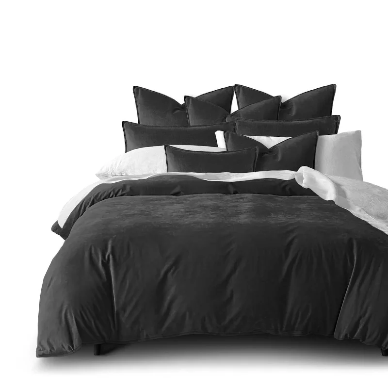 Duck down comforters with a softer feel and good warmth retention6ix Tailors Cascade Velvet Iron Comforter 8 Piece Designer Set