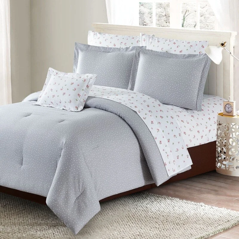 Cotton - filled comforters for a breathable and natural sleep experienceHarper 8pc complete bed in a bag set-F