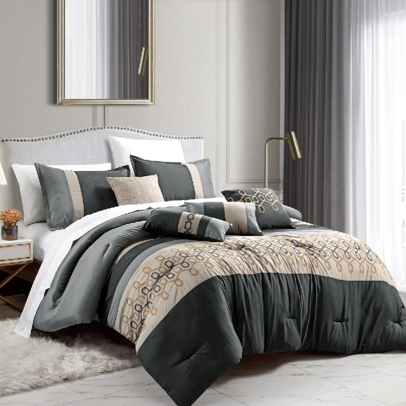 Bamboo - fiber - filled comforters with antibacterial and breathable qualitiesAbir Luxury 7 Piece Comforter