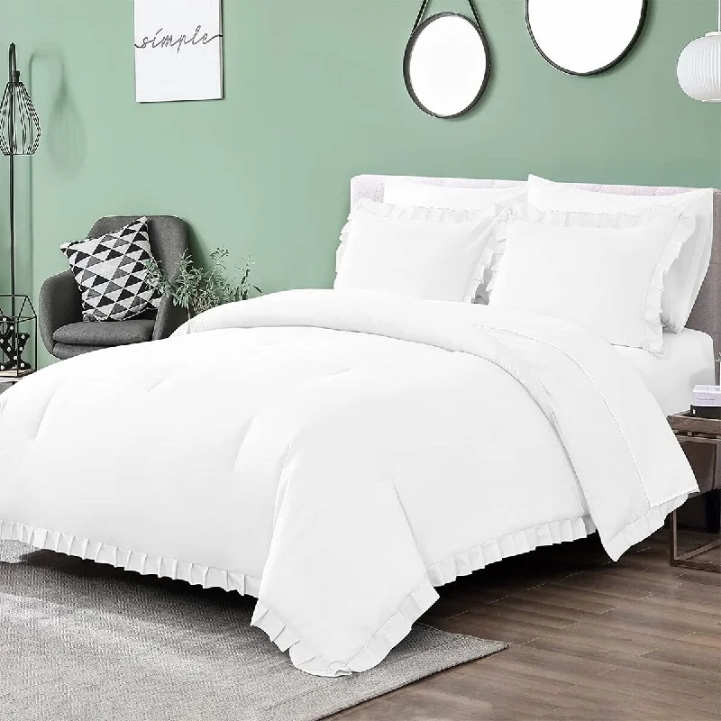 Latex - filled comforters with a bouncy texture and good supportShatex 7 Piece All Season Bedding Comforter Set