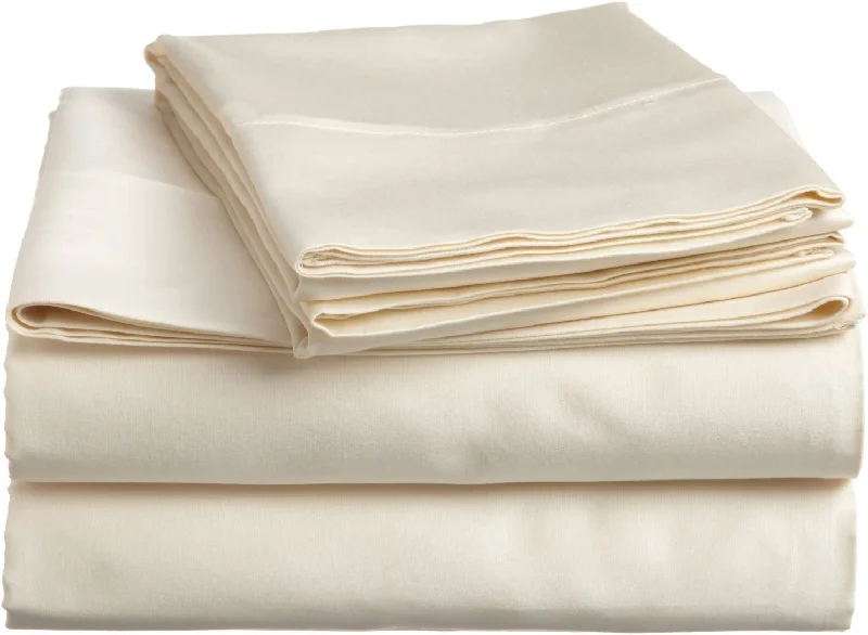 Moisture - Wicking Cotton Sheets for a Dry and Comfortable Sleep8 Inch Pocket Fitted Sheet Solid Ivory 1000TC Egyptian Cotton