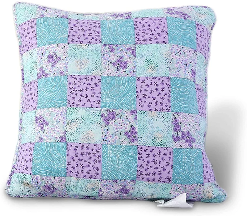 Round Pillows for Boho-Style InteriorsPurple/Green Patchwork Throw Pillow