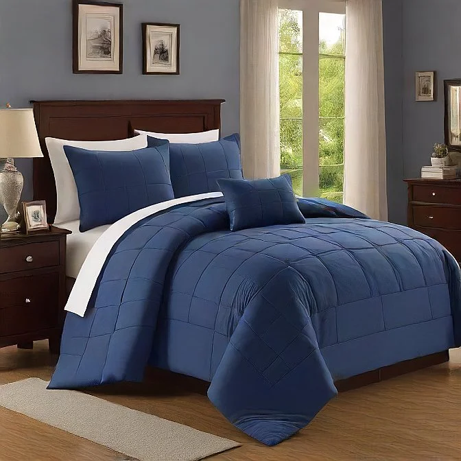 Full - size comforters suitable for full - sized beds in guest rooms or small bedroomsNavy King Comforter 200 GSM - Soft, Plush, All-Season Bedding, Hypoallergenic