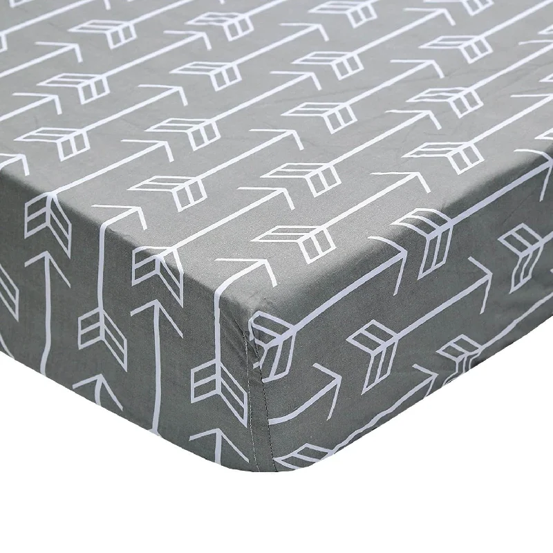 Rayon - Cotton Sheets for a Breathable and Soft BlendCrib Sheet | Arrows Gray White