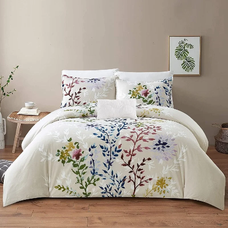 Queen - size comforters for standard queen - sized mattressesStyle Quarters 4pc Comforter Set 100% Cotton-1 Comforter+2 Pillowcases+1 Decorative Pillow-Queen