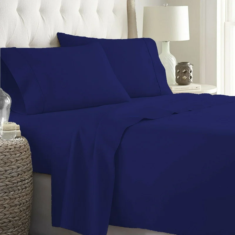 Quilted Cotton Sheets for a Warm and Inviting BedQueen Flat Sheet Navy Blue Egyptian Cotton 1000 Thread Count