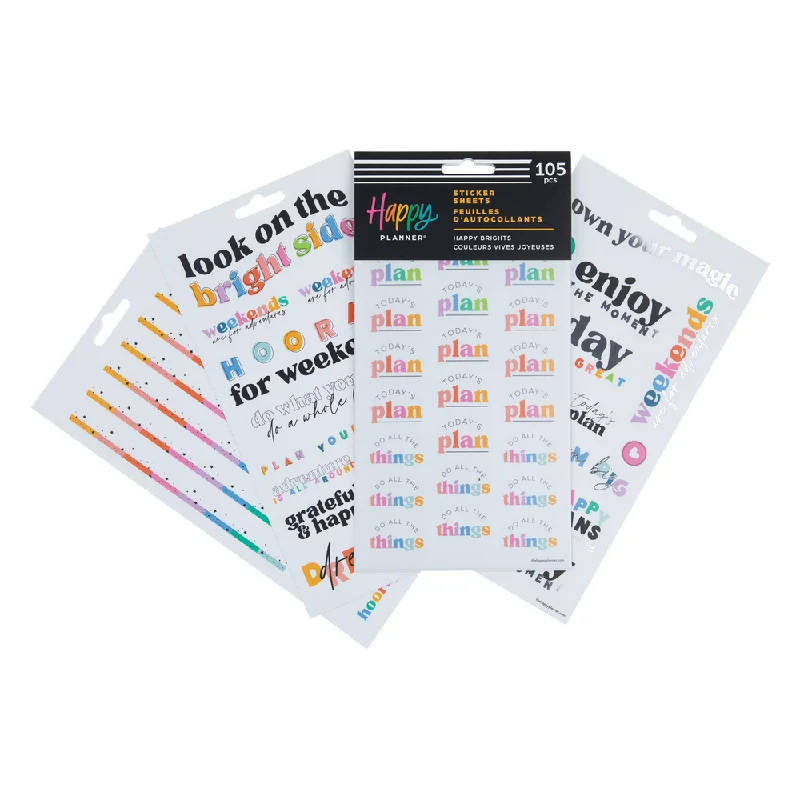 Anti - Pill Microfiber Sheets for a Smooth AppearanceHappy Brights - 5 Sticker Sheets