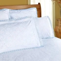 Moisture - Wicking Cotton Sheets for a Dry and Comfortable SleepMachine Lace Ice Blue Sheet Set