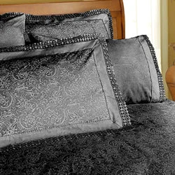 Hypoallergenic Silk Sheets for Sensitive SleepersMachine Lace Charcoal Sheet Set