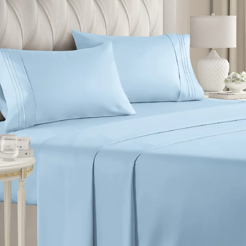 Fitted Sheets with Reinforced Corners for Long - Lasting UseQueen Flat Sheet Blue Egyptian Cotton 1000 Thread Count