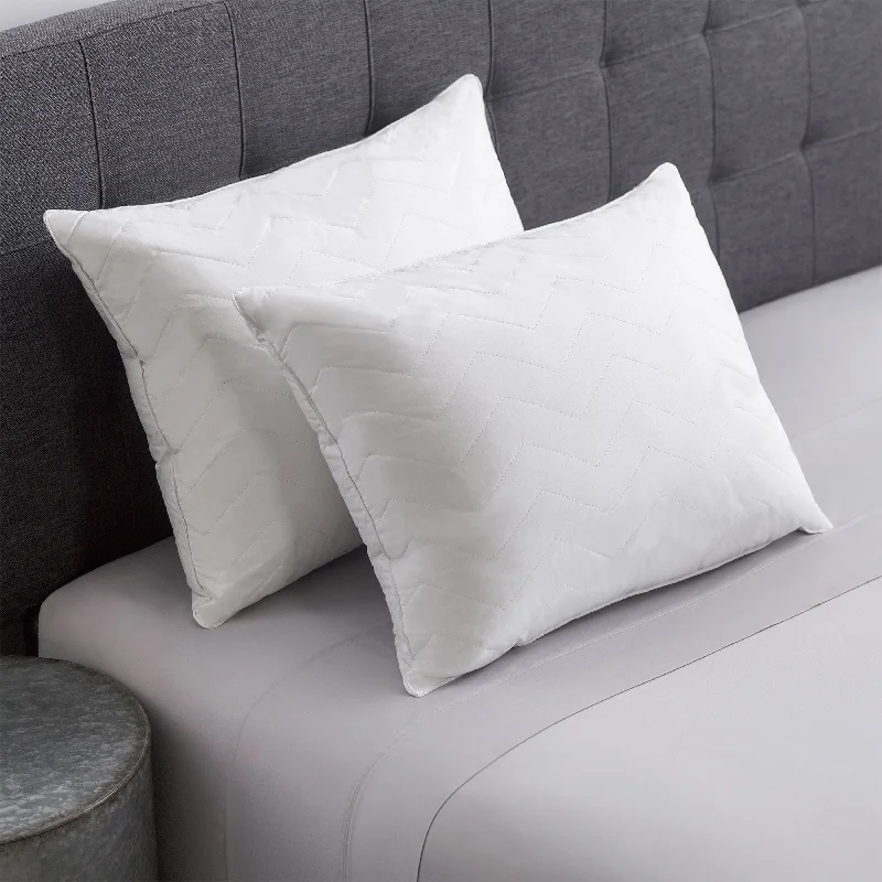 Plush Pillows for a Cozy BedHerringbone Quilted Pillow 2-Pack