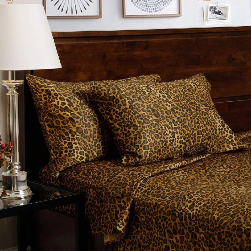 Twin - Size Sheet Sets with a Pillow ProtectorLeopard Print Olympic Queen Flat Sheet 100% Cotton