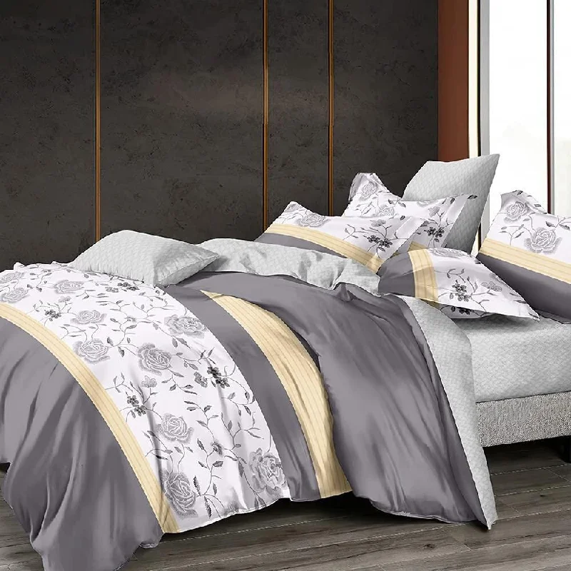 Duck down comforters with a softer feel and good warmth retentionShatex Textured Bedding Comforter Sets 3 Piece All Season Floral