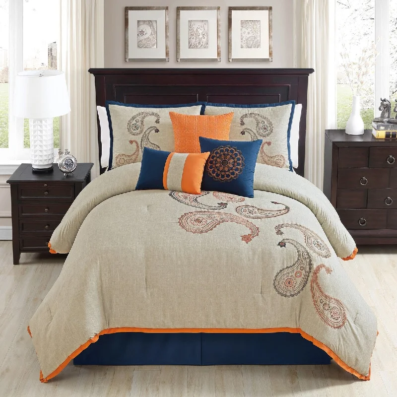 Microfiber - filled comforters that are lightweight and easy to care forAlexander Luxury 7 piece comforter set