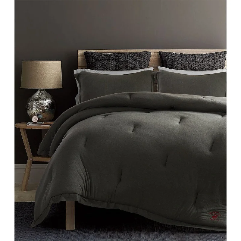 Goose down comforters known for their superior quality and insulationBeverly Hills Polo Club 3 Pieces Jersey Knit Comforter Set Twin Grey