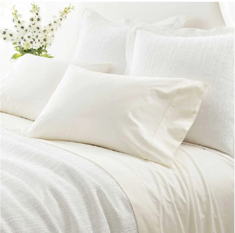 Quilted Cotton Sheets for a Warm and Inviting BedPine Cone Hill Classic Hemstitch Ivory Sheet Set