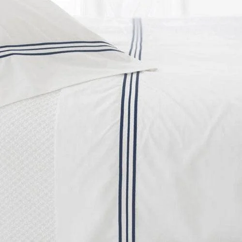 Rayon - Cotton Sheets for a Breathable and Soft BlendPine Cone Hill Trio Indigo Flat Sheet