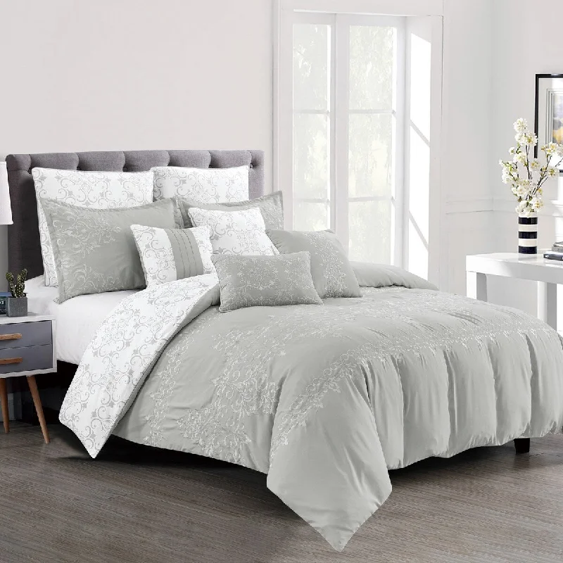 Silk - filled comforters for a luxurious and smooth touchEustacia Luxury 9 Piece Comforter Set