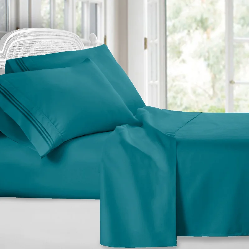 Thermal - Regulating Bamboo Sheets for All - Season ComfortBright Spring Colors Deep Pocket Bed Sheet Set