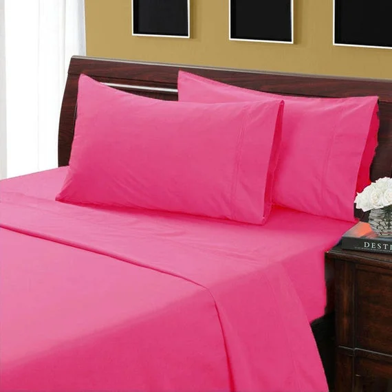 Hypoallergenic Silk Sheets for Sensitive SleepersQueen Flat Sheet Hot Pink Egyptian Cotton 1000 Thread Count