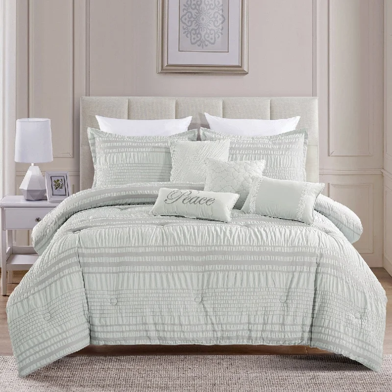 Queen - size comforters for standard queen - sized mattressesTamiko Luxury 7 piece comforter set