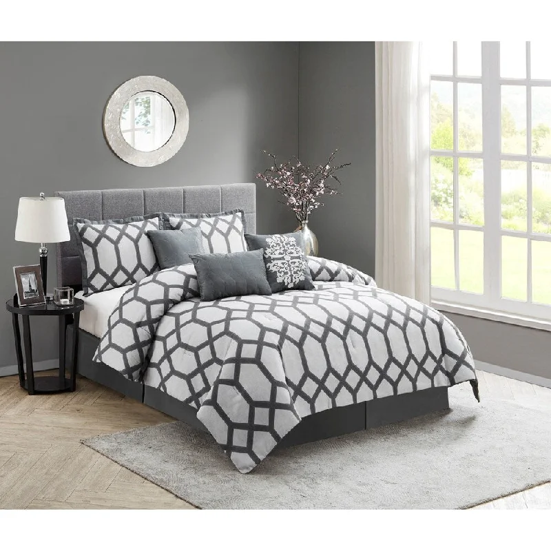 Cotton - filled comforters for a breathable and natural sleep experienceNanshing Millaray Grey - 7 pc Comforter Set