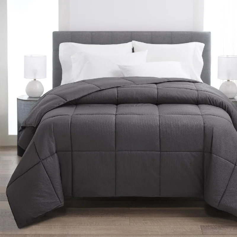 Silk - filled comforters for a luxurious and smooth touchCozy Classics Boucle Down-Alternative Techno Grey Comforter