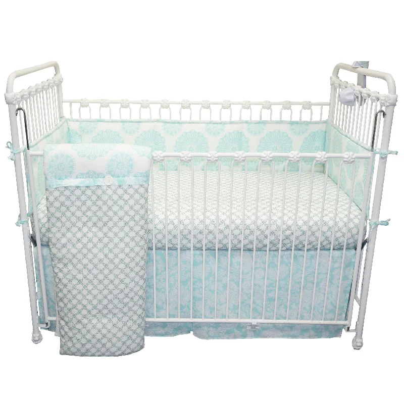 Twin - Size Sheet Sets with a Pillow ProtectorSweet and Simple Aqua/Blue Fitted Crib Sheet