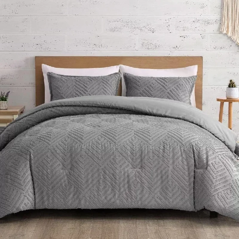 Latex - filled comforters with a bouncy texture and good supportWellco Twin Comforter Set - 2 Pieces All Season Bed Set Soft Polyester Arrowhead Cut Flower Bedding Comforters- Dark Grey