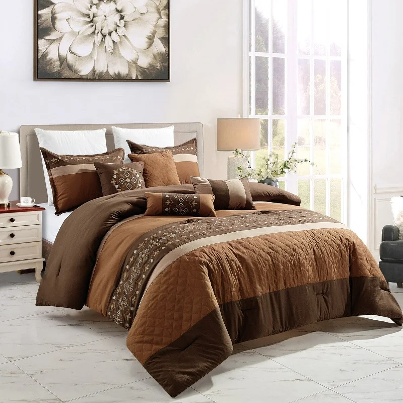 Bamboo - fiber - filled comforters with antibacterial and breathable qualitiesKairos Luxury 7 Piece Comforter set