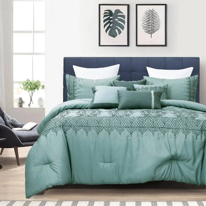 Silk - filled comforters for a luxurious and smooth touchLinda Luxury 7 Piece Comforter Set