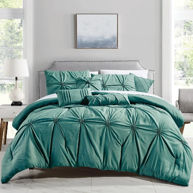 Microfiber - filled comforters that are lightweight and easy to care forVAR Luxury 7 Piece Comforter