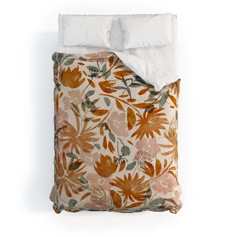 Synthetic - filled comforters like polyester for affordability and hypoallergenic propertiesMarta Barragan Camarasa Abstract Wild Garden 87 Made To Order Full Comforter Set