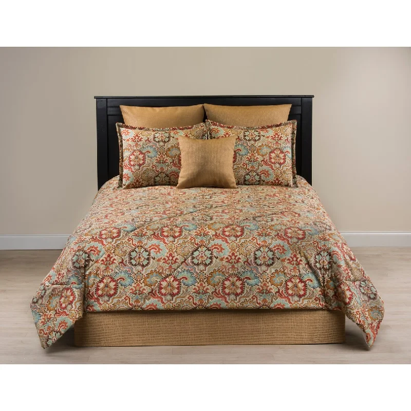 Cotton - filled comforters for a breathable and natural sleep experiencePersia traditional rug motif comforter set