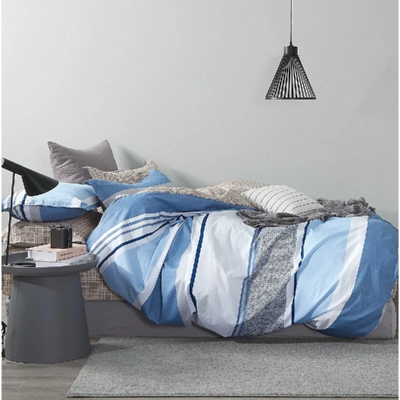 Down - filled comforters for supreme warmth and lightnessMayvon 100% Cotton Comforter Set Blue