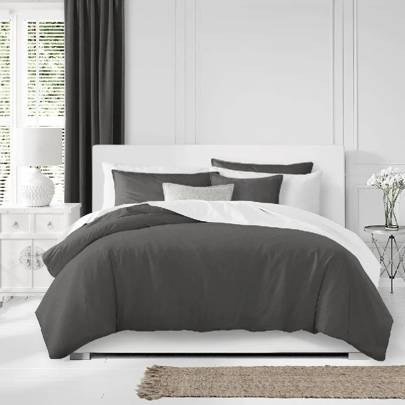 Full - size comforters suitable for full - sized beds in guest rooms or small bedroomsEclipse Gray Comforter & Pillow Sham Set.