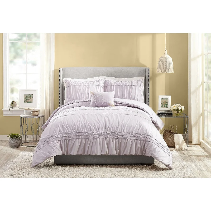 Latex - filled comforters with a bouncy texture and good supportJessica Simpson Ruched Stripe Comforter Set