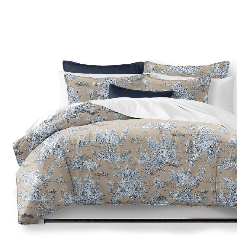 King - size comforters to fit large king - sized beds perfectlyChateau Blue/Beige Comforter and Pillow Sham(s) Set