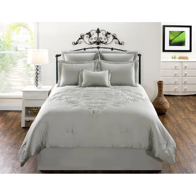 Goose down comforters known for their superior quality and insulationWaldorf Solid Grey Cotton comforter set