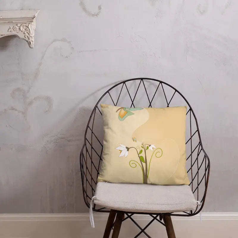 Cotton Pillows for Natural ComfortCozy Up: Graphic White Flowers Throw Pillow, Insert Included