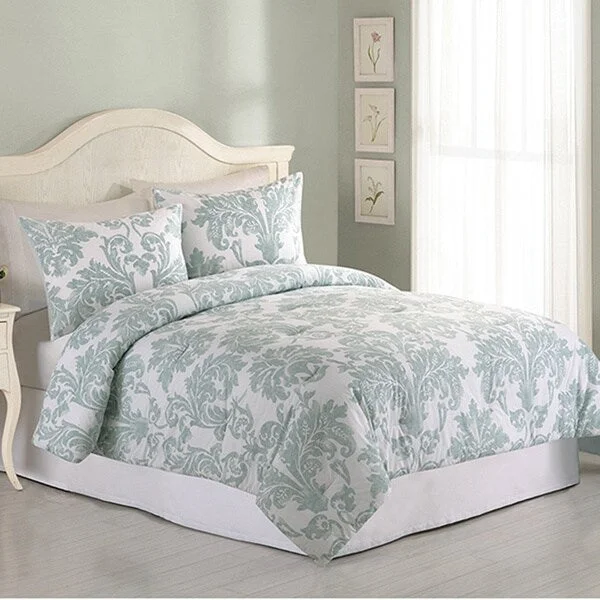 Queen - size comforters for standard queen - sized mattressesPeking Handicraft Eliza Blue 3 Piece Comforter Set