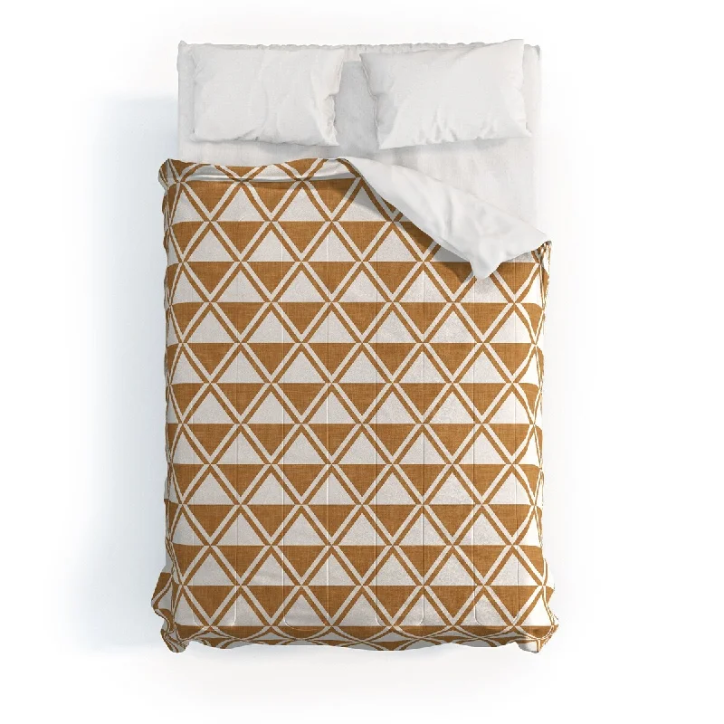 Duck down comforters with a softer feel and good warmth retentionLittle Arrow Design Co Bodhi Geo Diamonds Bronze Made To Order Full Comforter