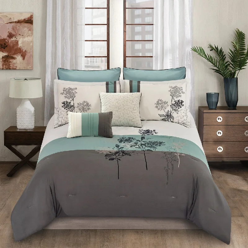 Queen - size comforters for standard queen - sized mattressesRiverbrook Home Emilie 8 Piece Comforter Set