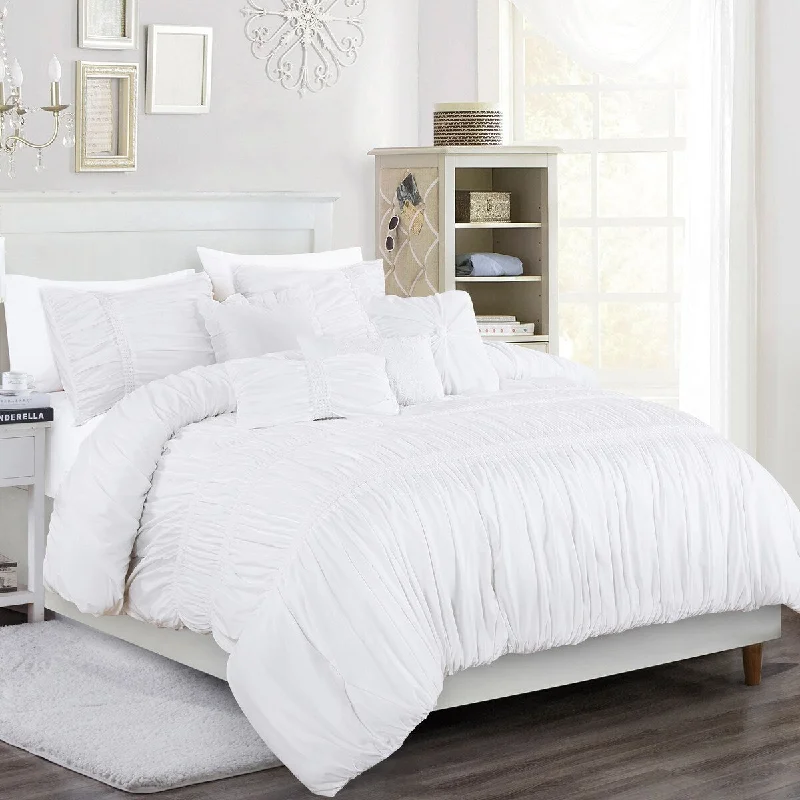 Bamboo - fiber - filled comforters with antibacterial and breathable qualitiesLaila Luxury 7 Piece Comforter Set