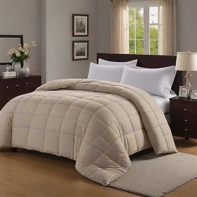 Goose down comforters known for their superior quality and insulationSand King Comforter - Soft, Lightweight Down Alternative, All-Season Bedding