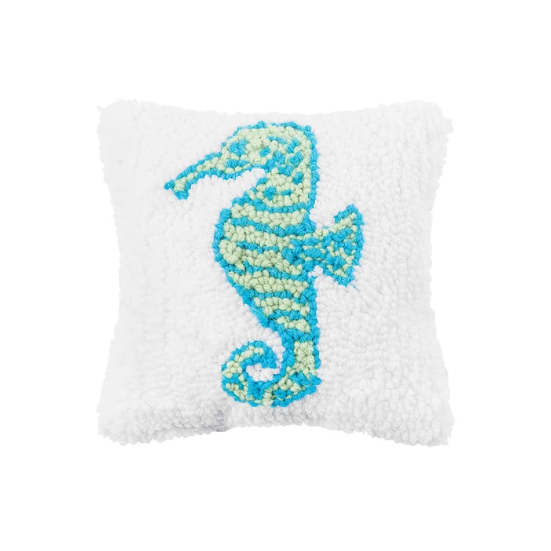 Cotton Pillows for Natural ComfortSeahorse Hooked Mini Pillow