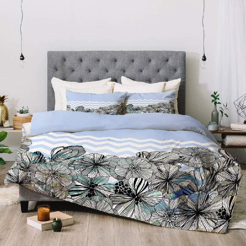 Duck down comforters with a softer feel and good warmth retentionCayenablanca Chevron Flowers Comforter Set -King